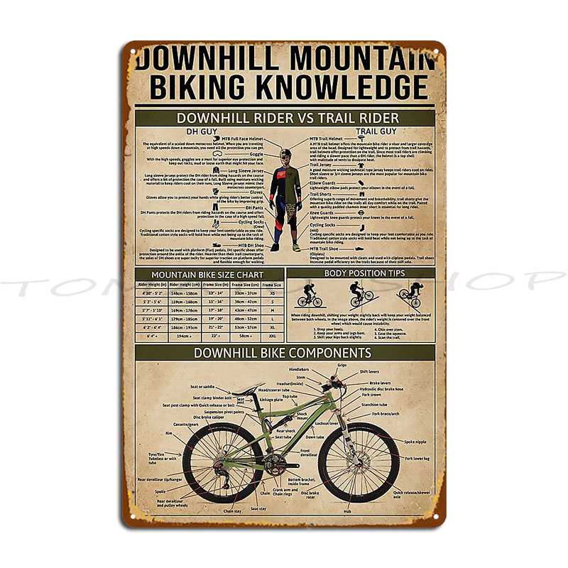 다운힐 산악자전거 지식 금속 명판 시네마 디자인 빈티지 - Mountain Biking Europe 리뷰 및 가격